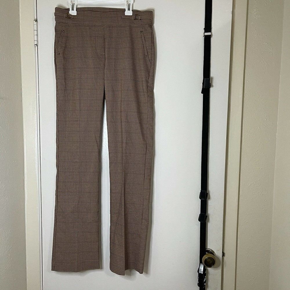 NWOT 89th and madison brown plaid slim trouser knit pants size small